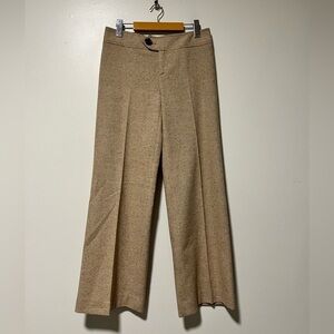 Jean Pascale Women’s Wool-Blend Wide-Leg Cropped Pants, Size 6, Made in Spain